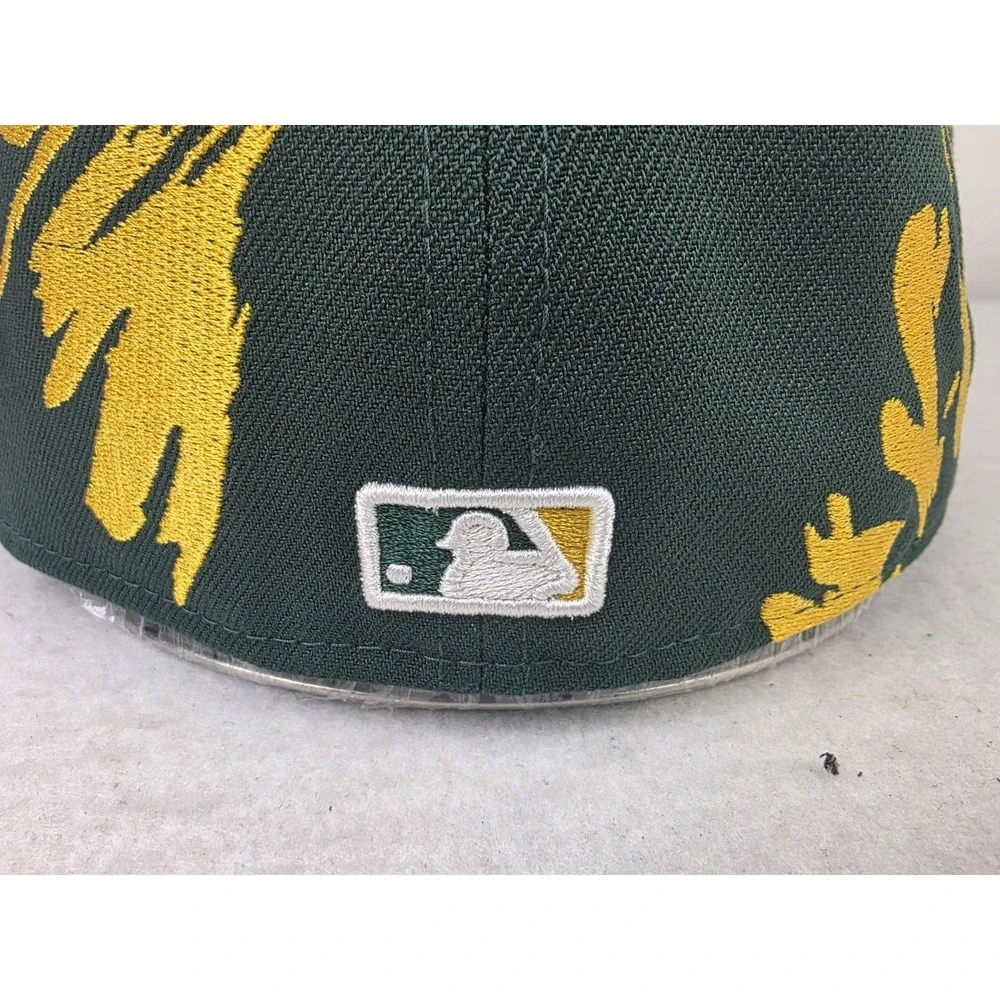 New Era Green Gold Oakland Athletics A's Retro Pattern 59FIFTY Fitted‎ Hat 7 5/8